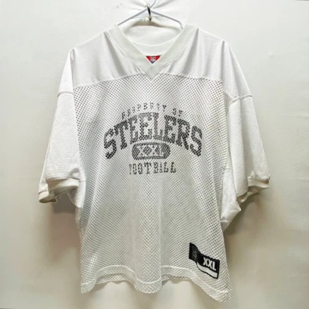 Pittsburgh Steelers NFL Reebok Jersey Men's‎ Large White Gridiron Classics Rare